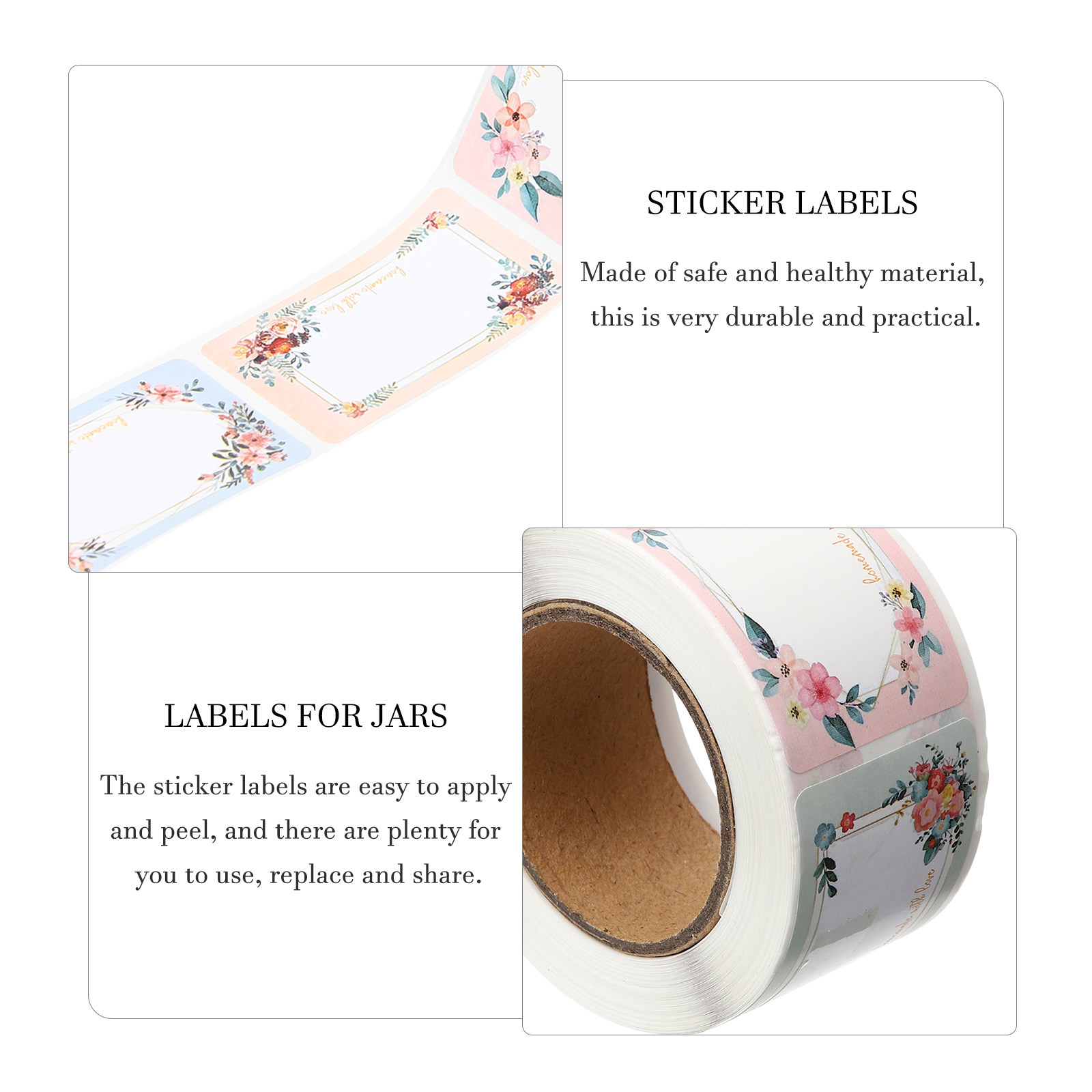 3 Rolls Floral Blank Name Stic - Food Storage Expiration Dates 评论和价格